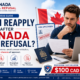 Applicant reviewing a Canada visa refusal letter while preparing a stronger reapplication with professional guidance.